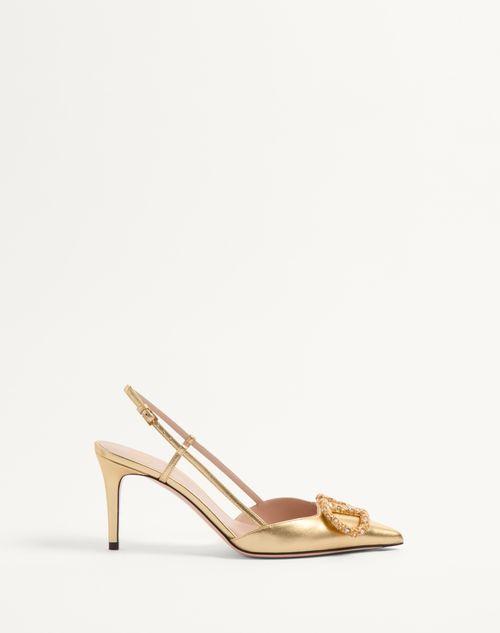 VLOGO SIGNATURE SLINGBACK PUMP IN LAMINATED NAPPA LEATHER 80MM Product Image