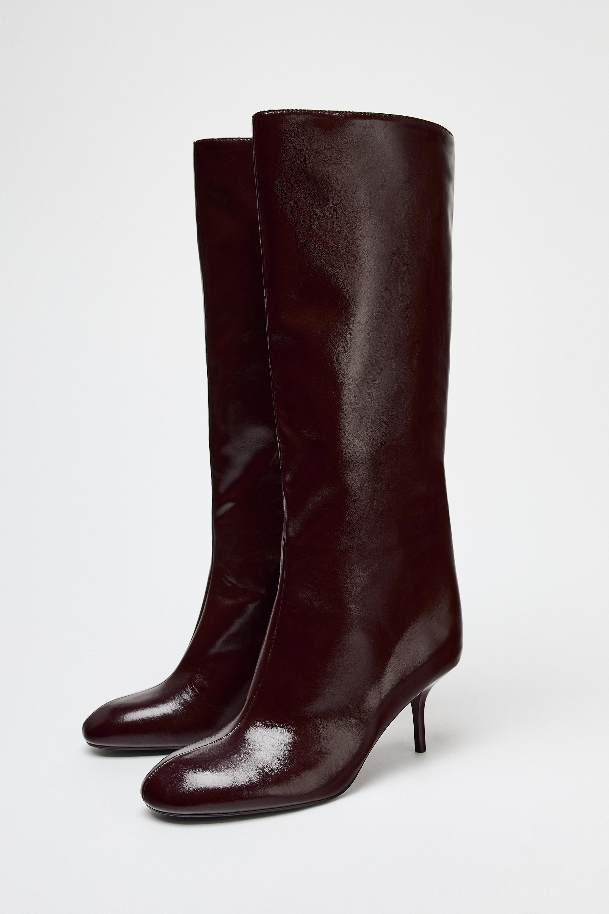 TALL SHAFT THIN HEELED BOOTS Product Image