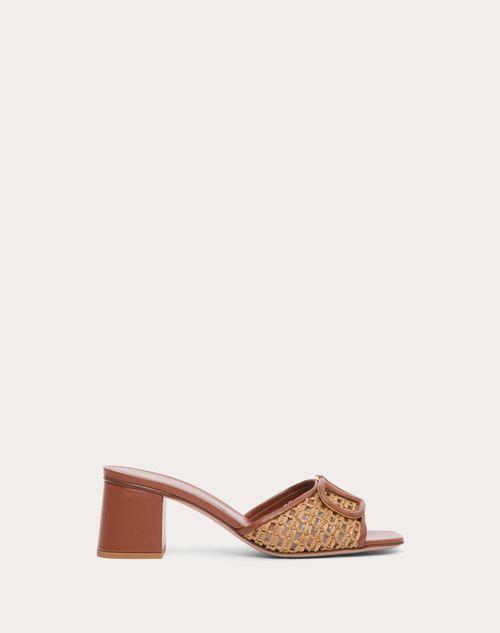 SLIDE VLOGO SIGNATURE SANDAL IN RAFFIA 60MM Product Image