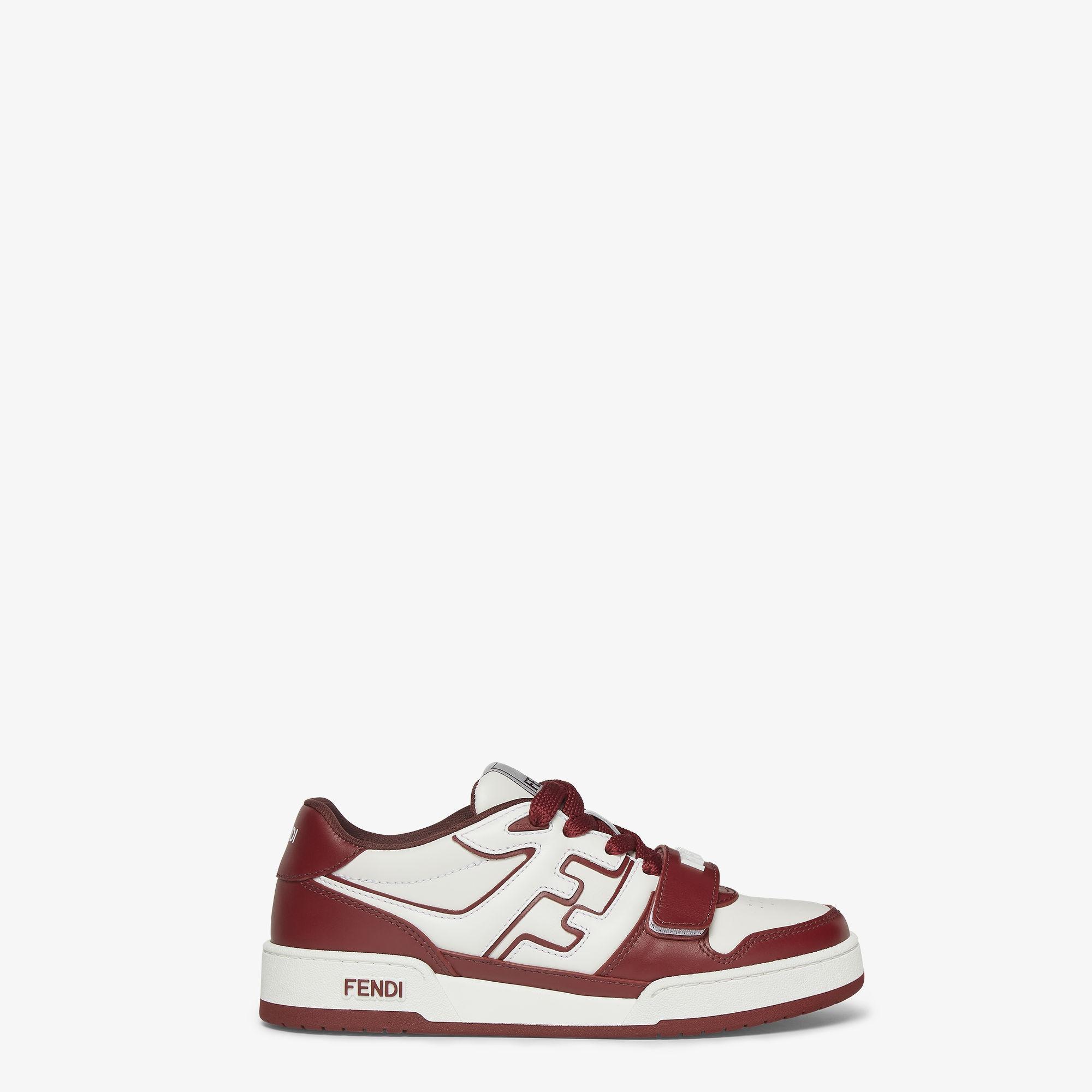 Fendi MatchBurgundy leather low-tops Product Image