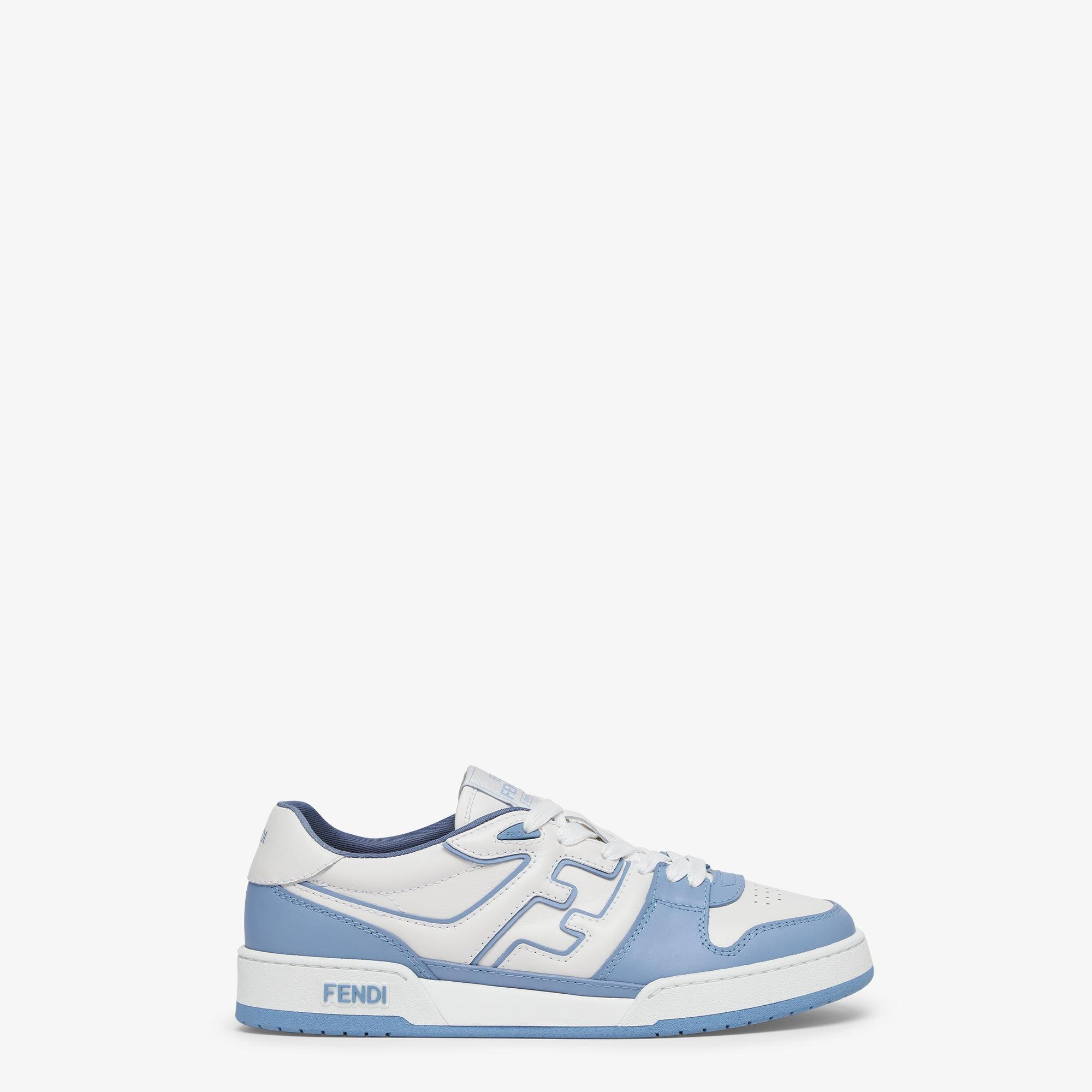 Fendi Match SneakersLight blue leather low-tops Product Image