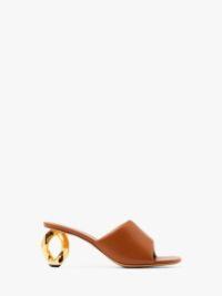 CHAIN HEEL LEATHER MULES in brown | JW Anderson US  product image