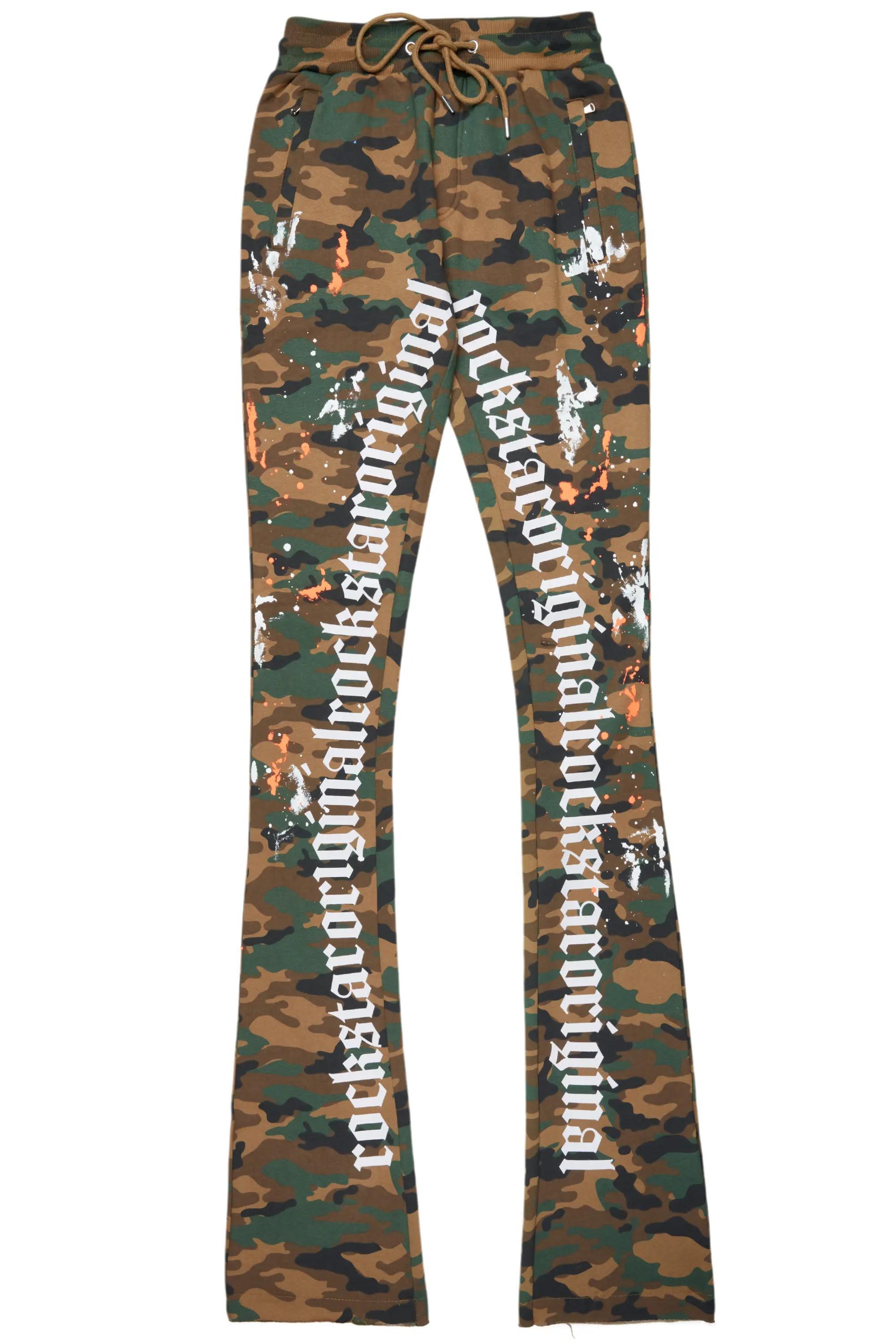 Adwin Painter Faded Camo Super Stacked Flare Pants Male Product Image