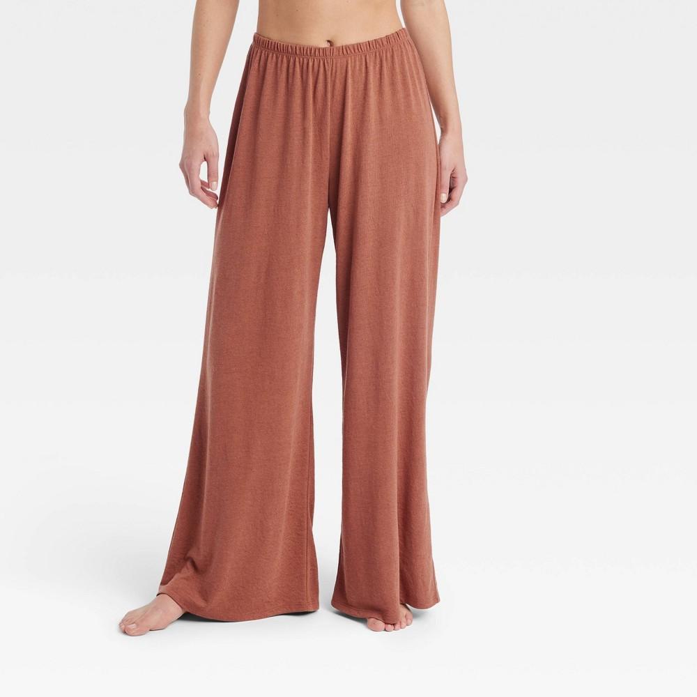 Womens Slub Knit Wide-Leg Pants - Stars Above Brown Product Image