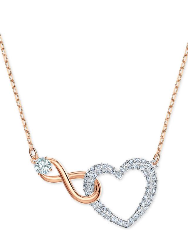 Womens Hyperbola Rose Goldplated Crystal Infinity & Heart Necklace Product Image