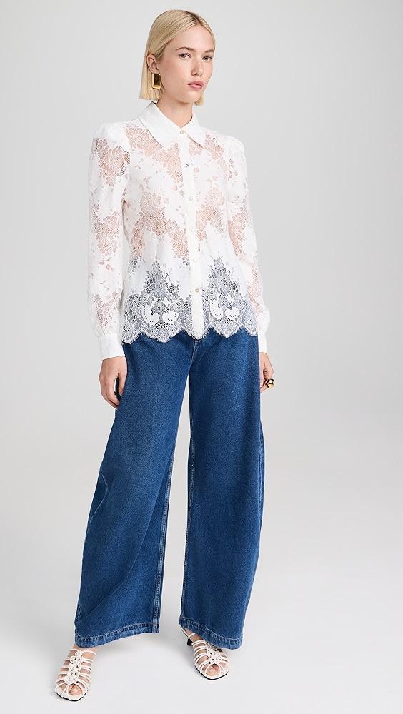 L'AGENCE Jenica Lace Blouse | Shopbop Product Image