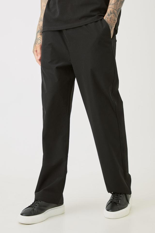 Tall Elasticated Lightweight Technical Stretch Relaxed Fit Pants | boohooMAN USA Product Image