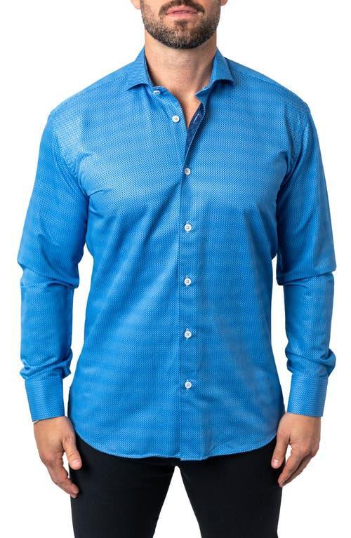 Maceoo Einstein Stretchbrooks 93 Blue Contemporary Fit Button-Up Shirt Product Image