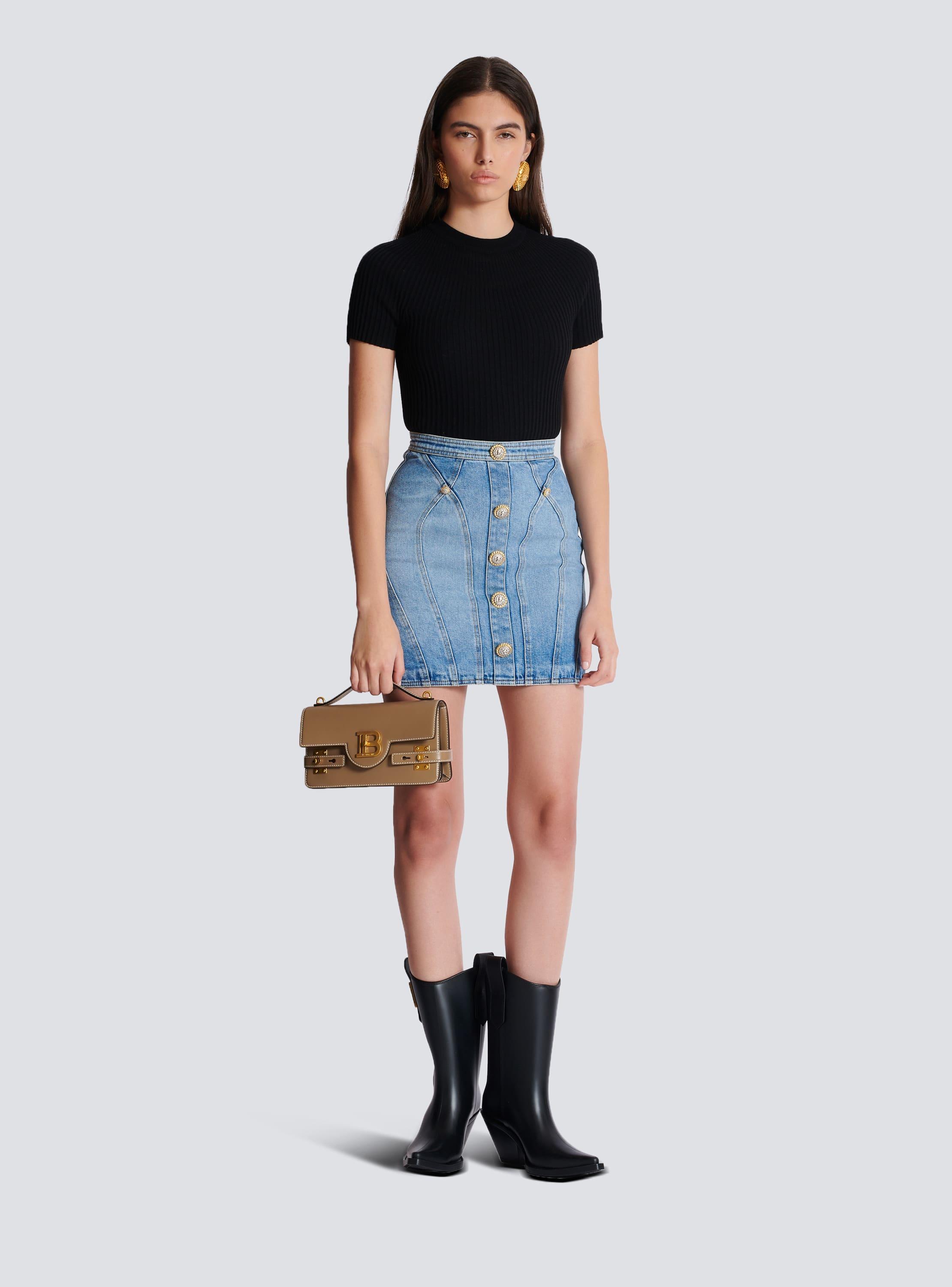 Buttoned denim skirt Product Image