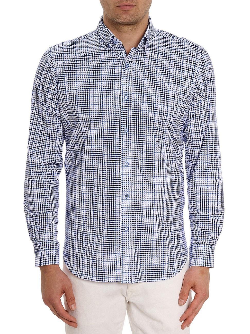 Robert Graham Rizzo Geometric Print Knit Button-Up Shirt Product Image