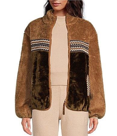 UGG Womens UGG Marlene Sherpa Jacket H Braid - Womens Chestnut/Heritage Braid Product Image