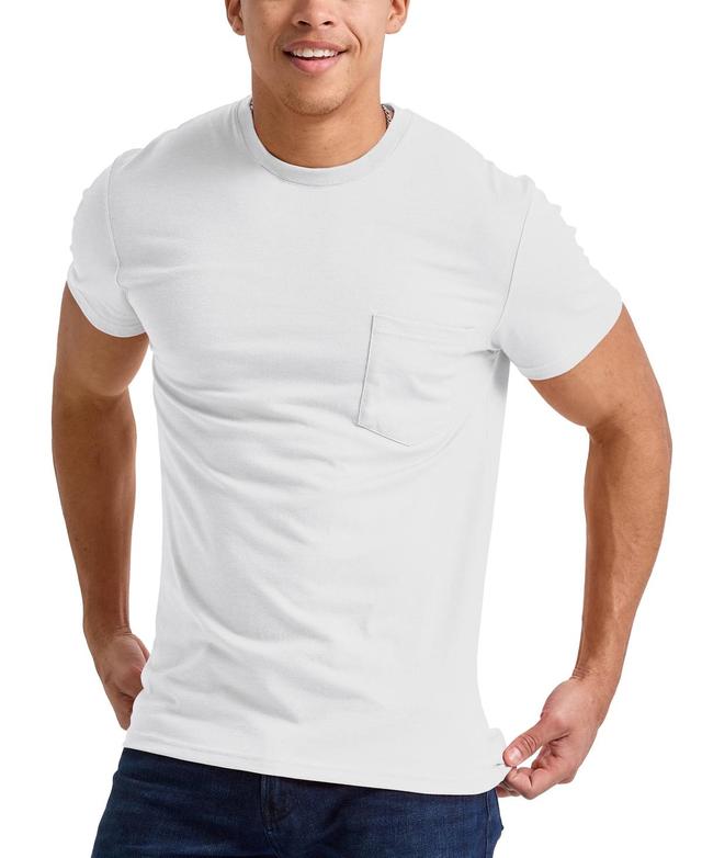 Hanes Originals Mens Tri-Blend Pocket T-Shirt Eco White 2XL Product Image