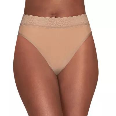 Vanity Fair Flattering Lace Cotton Knit High Cut Panty 13395 Product Image