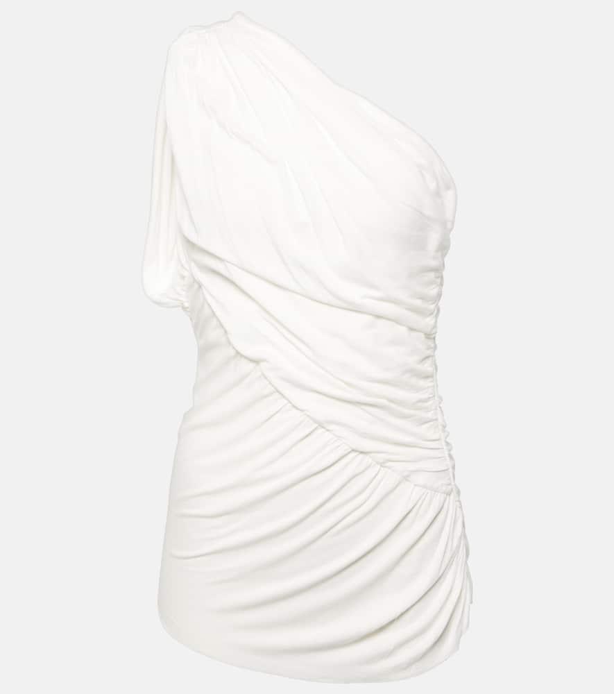 RICK OWENS Lilies Amira Draped Jersey Top In White Product Image