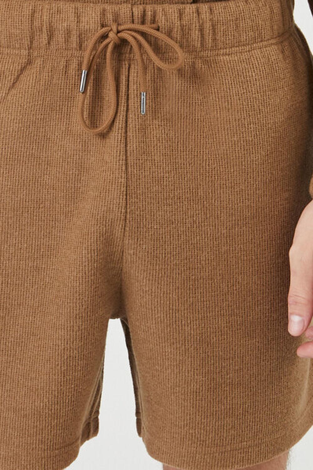 Ribbed Knit Heathered Drawstring Sweatshorts | Forever 21 Product Image