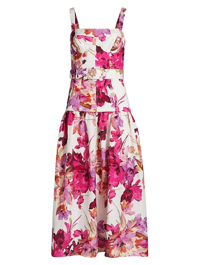 Womens Lidia Floral Drop Waist Midi-Dress Product Image