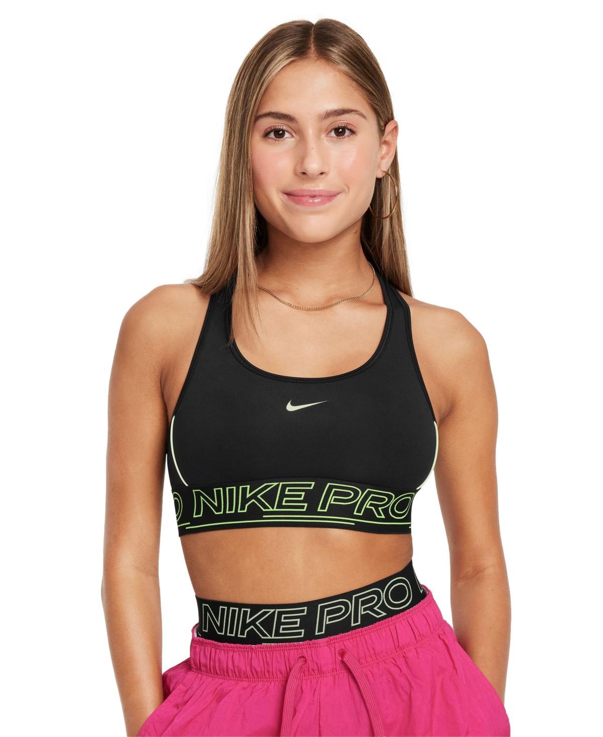 Nike Big Girls Pro Swoosh Sports Bra - Blackvolt Product Image