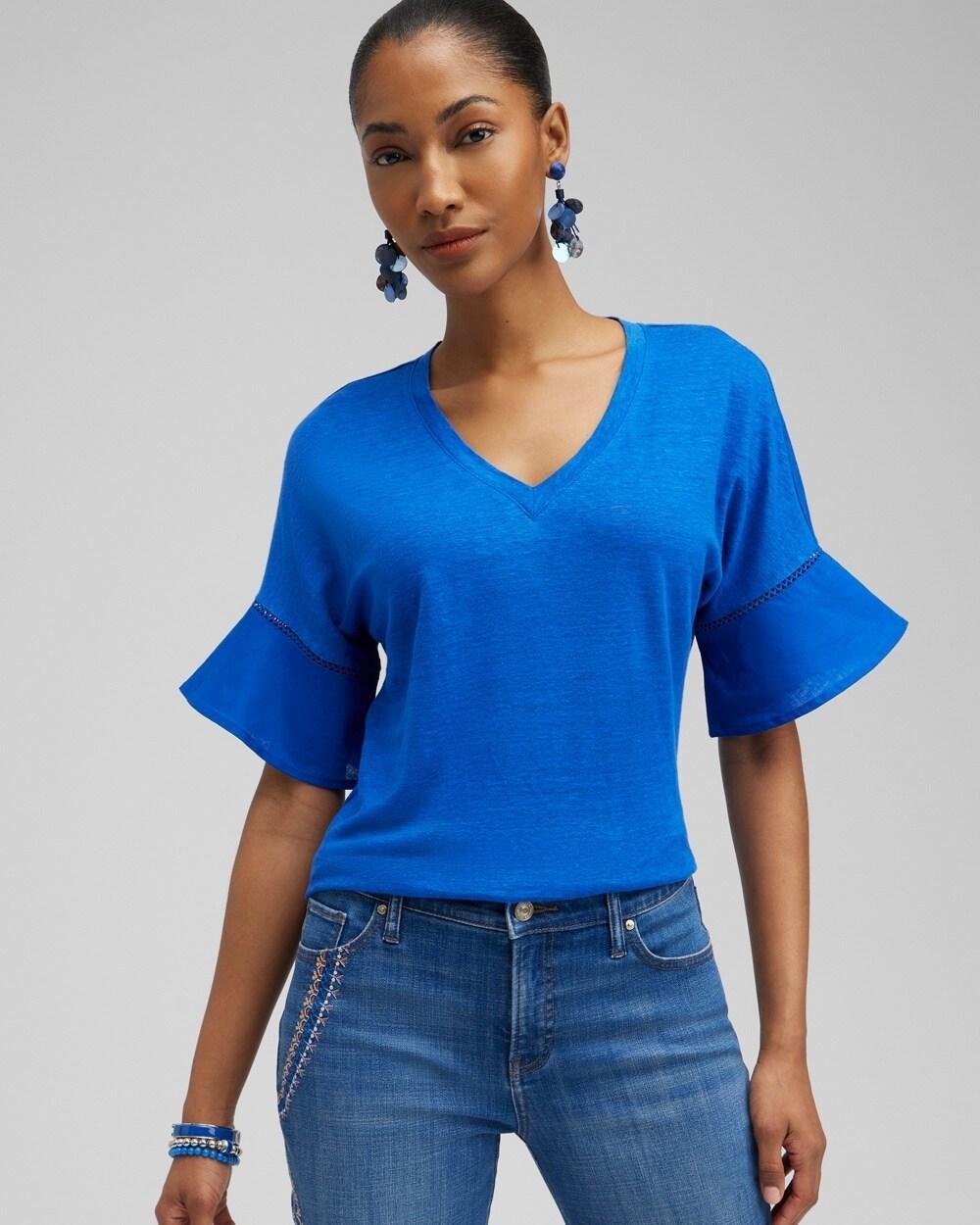 Gauze Flutter Sleeve Top Product Image