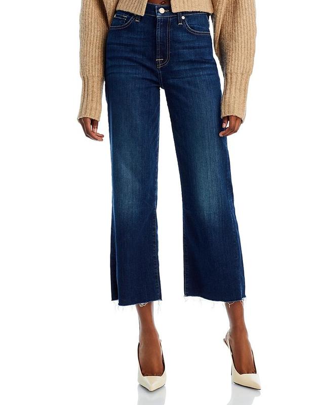 7 For All Mankind Alexa High Waist Raw Hem Crop Wide Leg Jeans Product Image