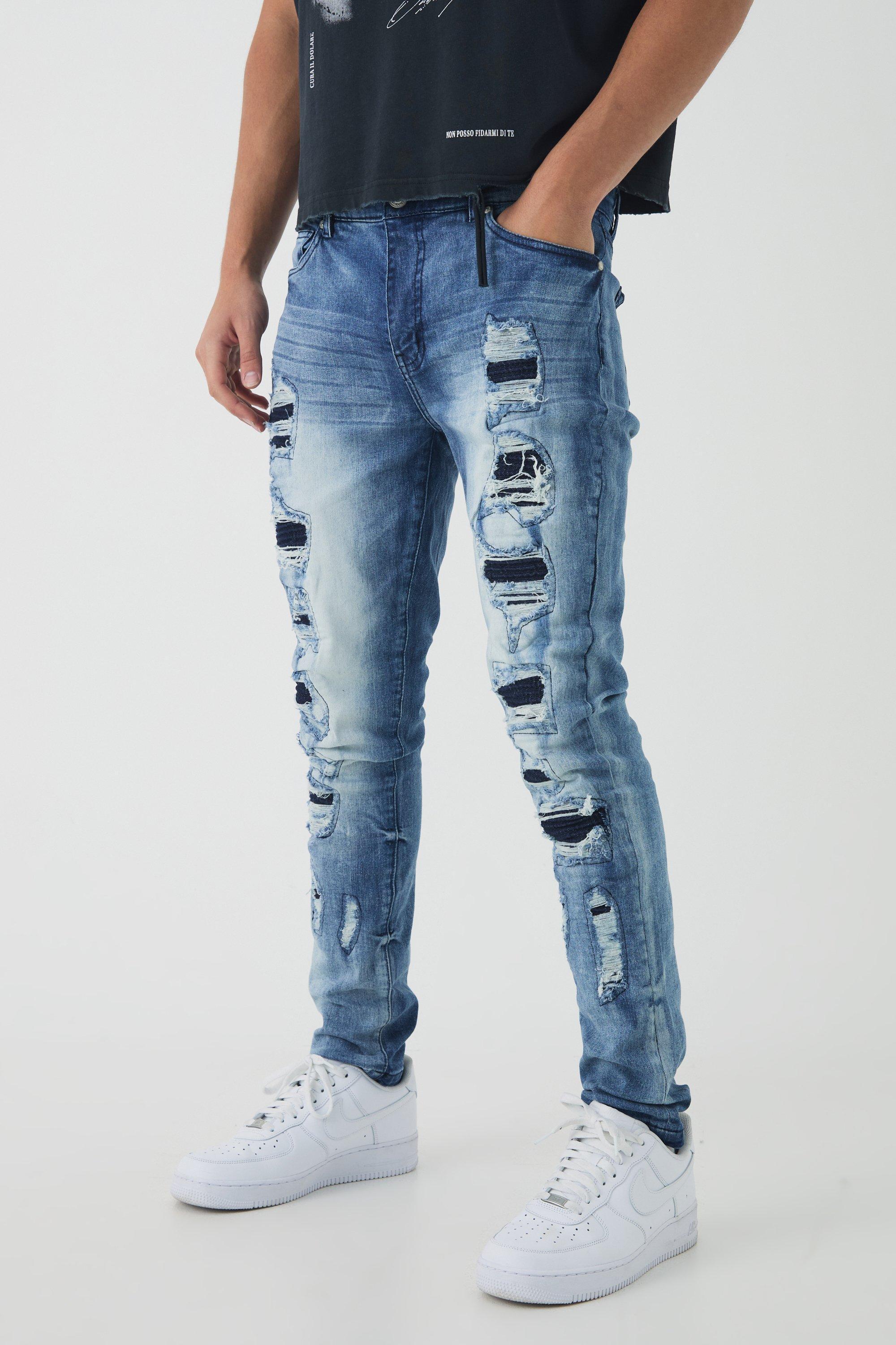 Skinny Stretch Ripped Jeans | boohooMAN USA Product Image