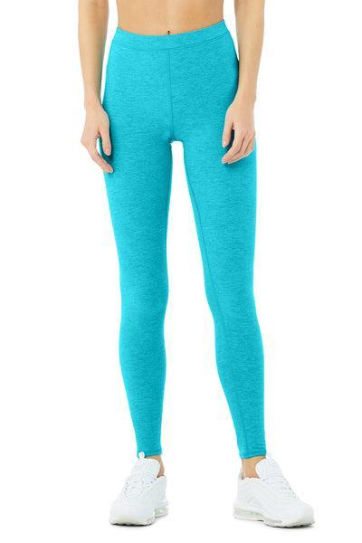 High-Waist Alosoft Flow Legging - Bright Aqua Heather Product Image