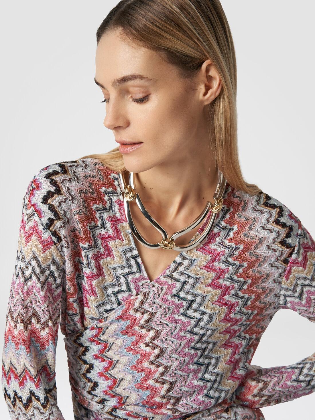 Long jumpsuit in zigzag lamé viscose Multicoloured | Missoni Product Image