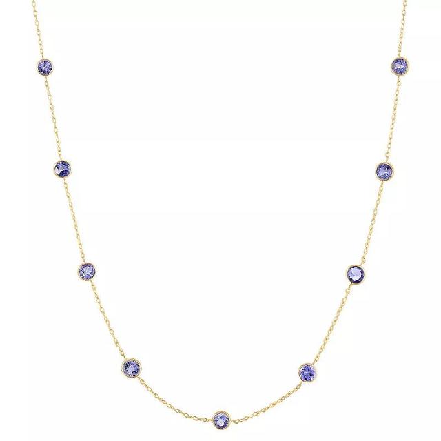 14k Gold Tanzanite Station Necklace, Womens Product Image