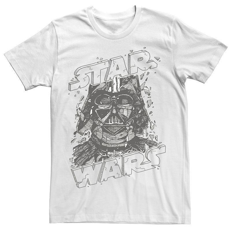 Mens Star Wars Darth Vader Cartoon Sketched Line Art Graphic Tee Product Image