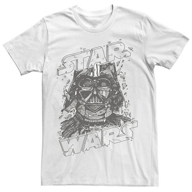 Mens Star Wars Darth Vader Cartoon Sketched Line Art Graphic Tee Product Image