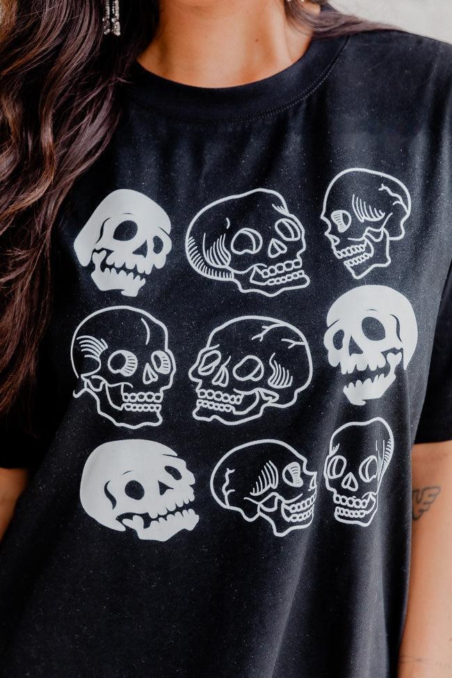 Skulls Black Oversized Graphic Tee Product Image