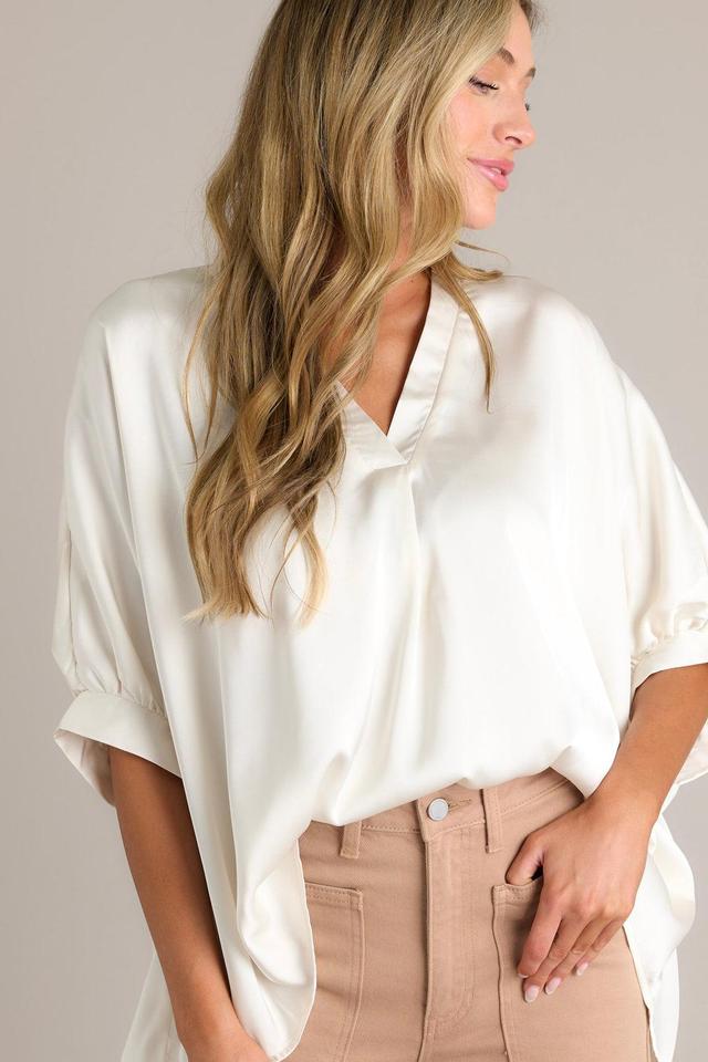 Fun And Flirty Ivory Dolman Sleeve Top Product Image