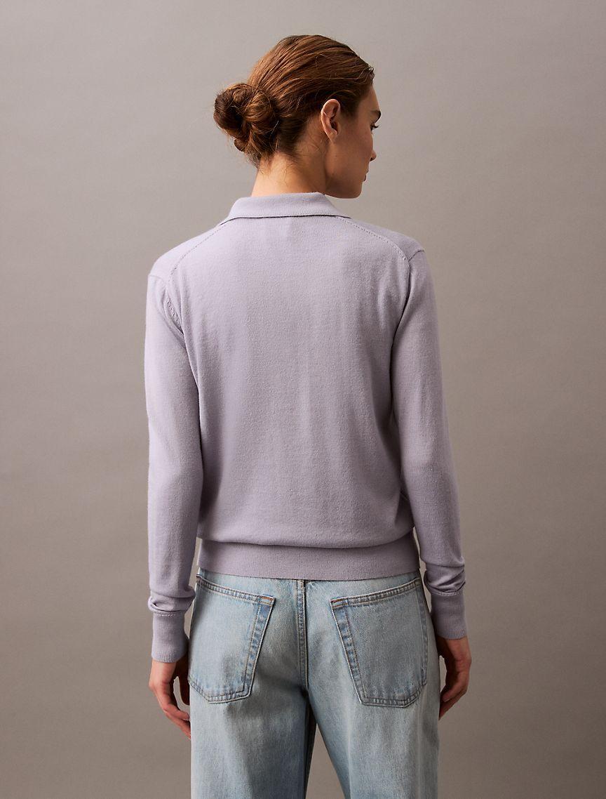 Extra Fine Merino Blend Polo Sweater Product Image