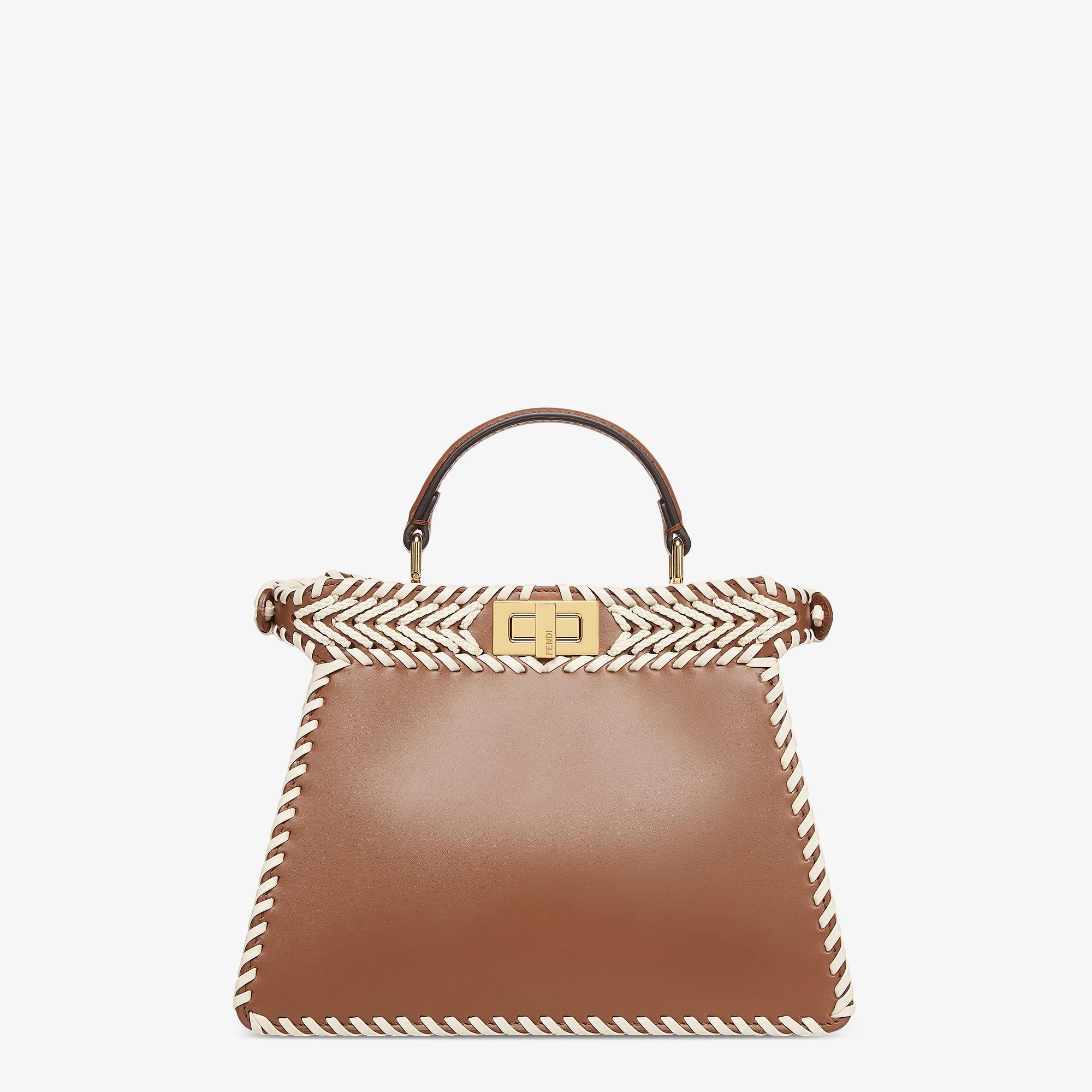 Peekaboo ISeeU SmallLeather bag with waxed cord interlacing Product Image