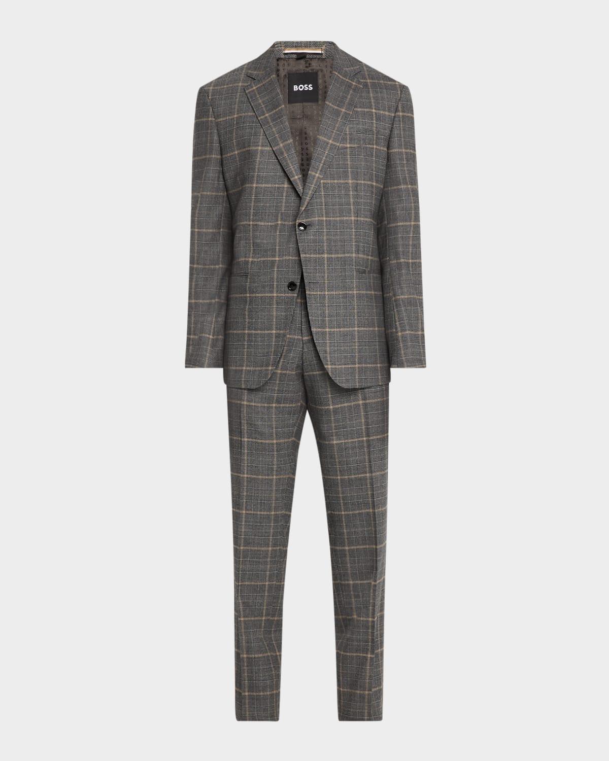 Mens Huge Wool-Blend Check Two-Piece Suit product image