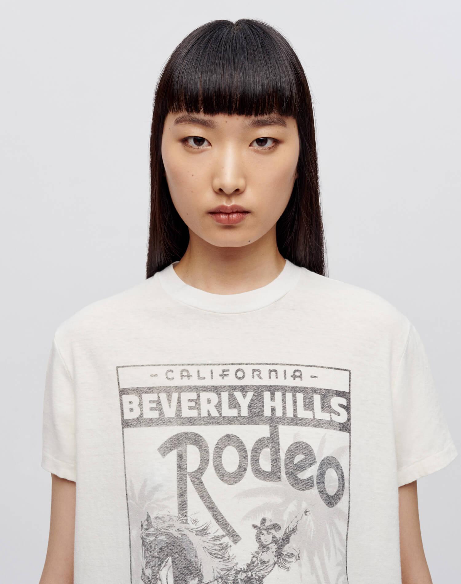 70s Loose "Rodeo Drive" Tee - Vintage White Female Product Image