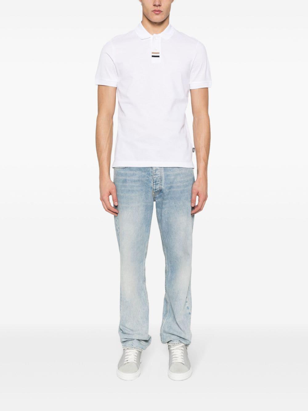 Piqué Cotton Polo Shirt In White Product Image