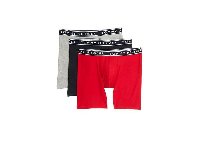 Tommy Hilfiger Cotton Stretch 3-Pack Boxer Brief (Primary Red/Desert Sky/Grey Heather) Men's Underwear Product Image