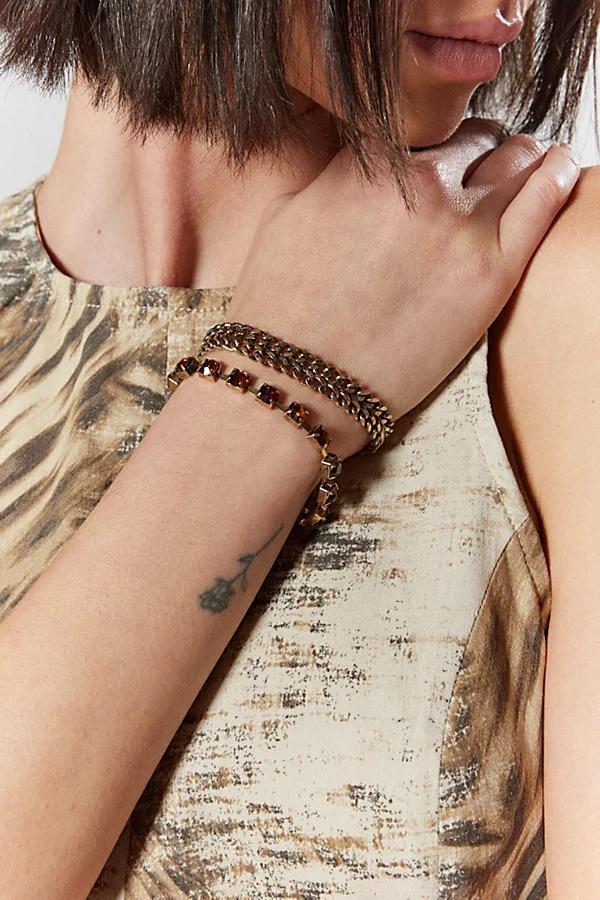 Rhinestone Chain Bracelet Set Womens at Urban Outfitters Product Image