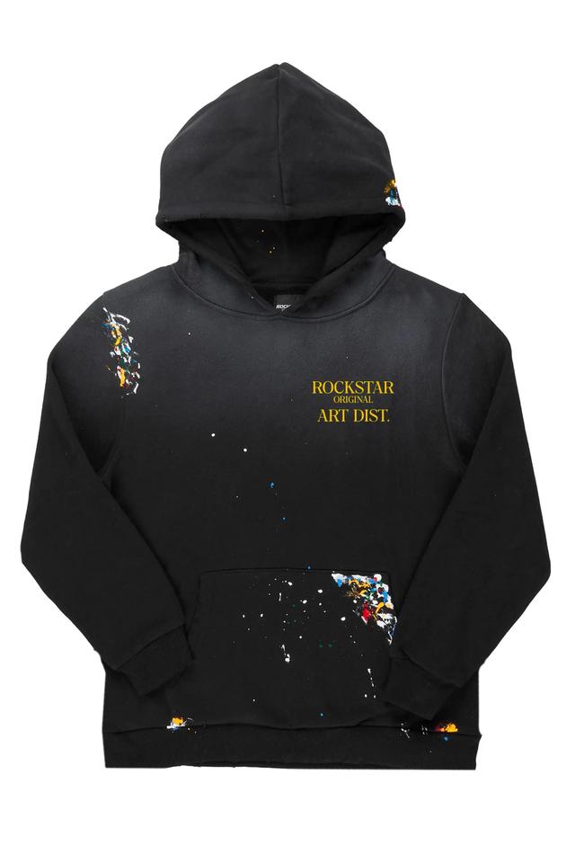 Rockstar Art Dist. Black Graphic Hoodie Male Product Image