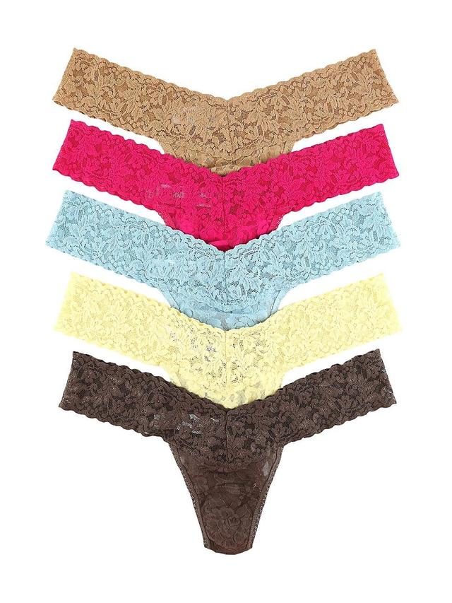 Womens Signature Lace 5-Pack Low-Rise Thong Set Product Image