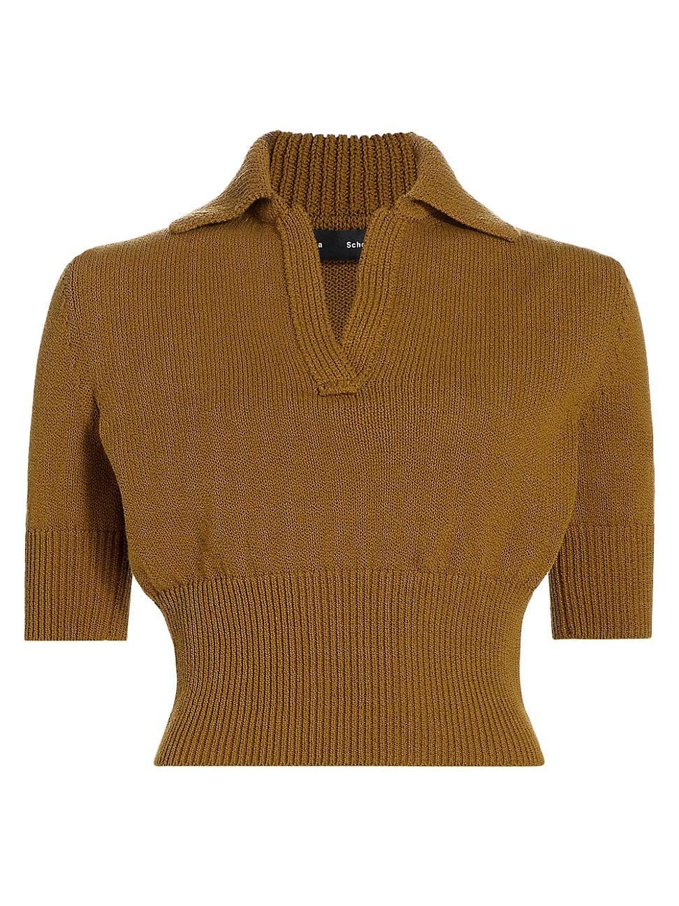 Womens Reeve Cotton-Blend Knit Polo Top Product Image