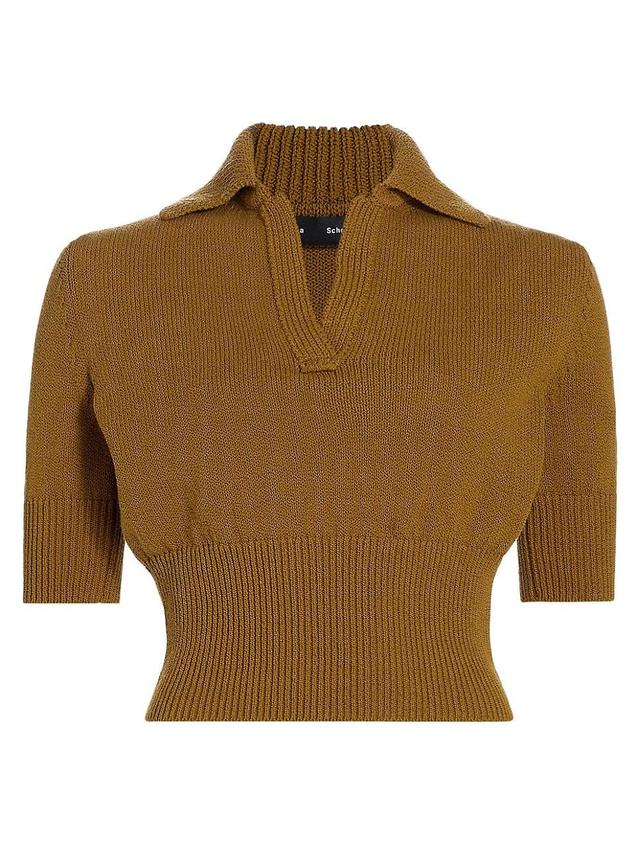 Womens Reeve Cotton-Blend Knit Polo Top Product Image