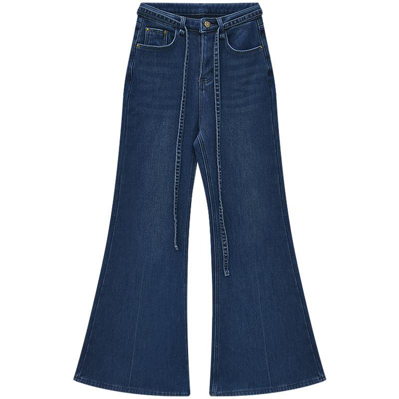 High Rise Washed Flared Jeans Product Image