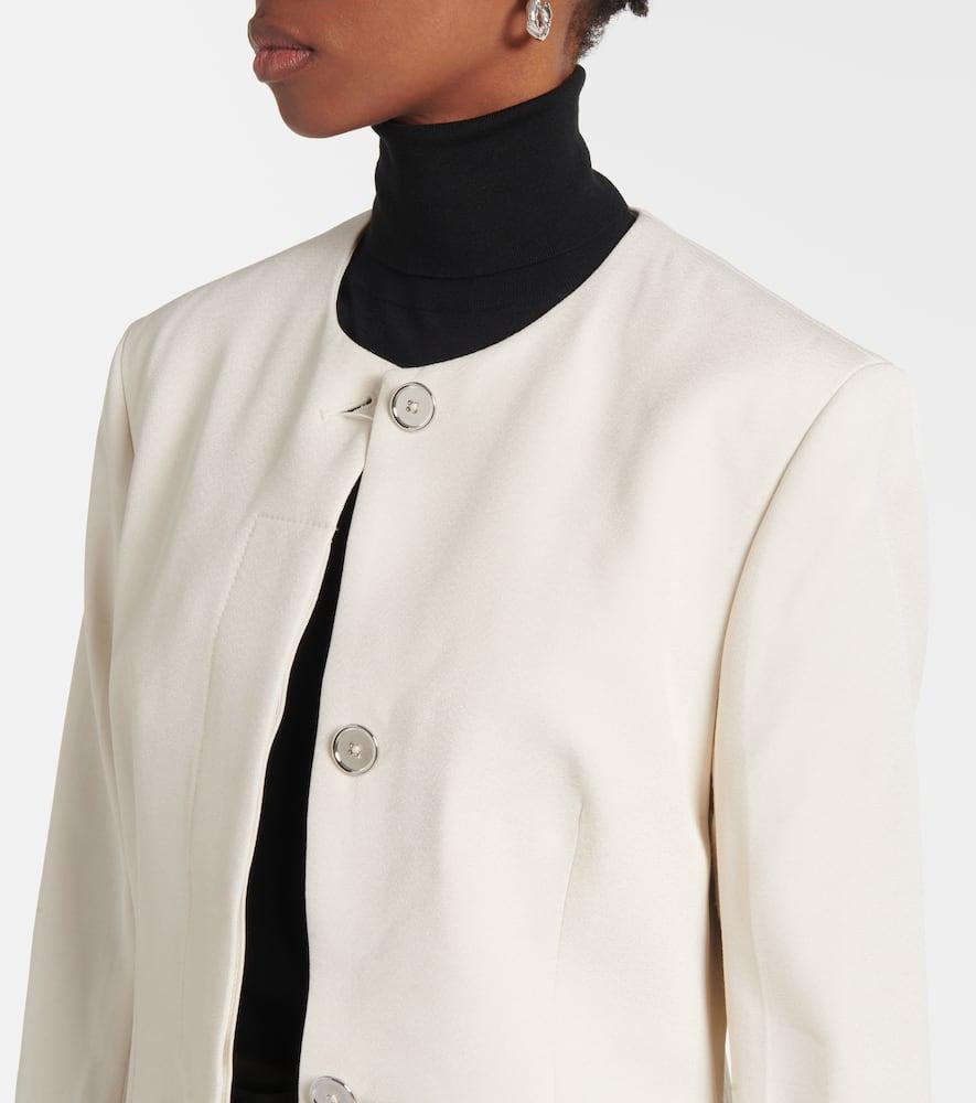 TOTÊME Collarless Cinched Jacket In White Product Image