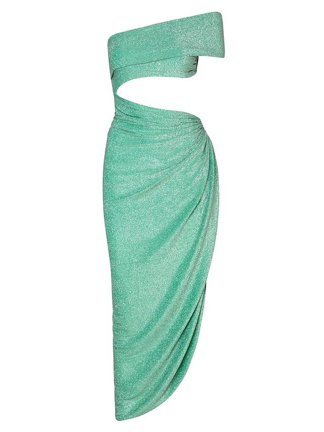 Womens Aury Asymmetric Shimmer Cut-Out Maxi Dress Product Image