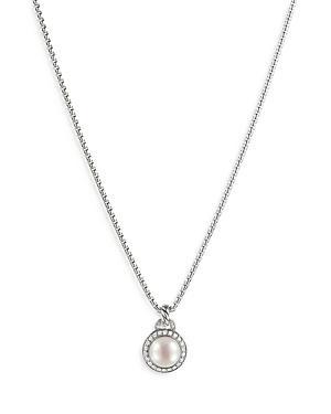 David Yurman Petite Cerise Pearl Pendant Necklace w/Pave Diamonds Product Image