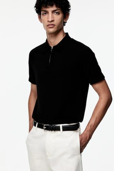 Muscle Fit Half-Zip Polo Shirt Product Image