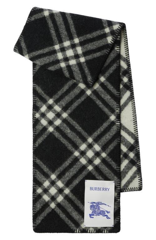 burberry Equestrian Knight Design Patch Check Wool Scarf Product Image