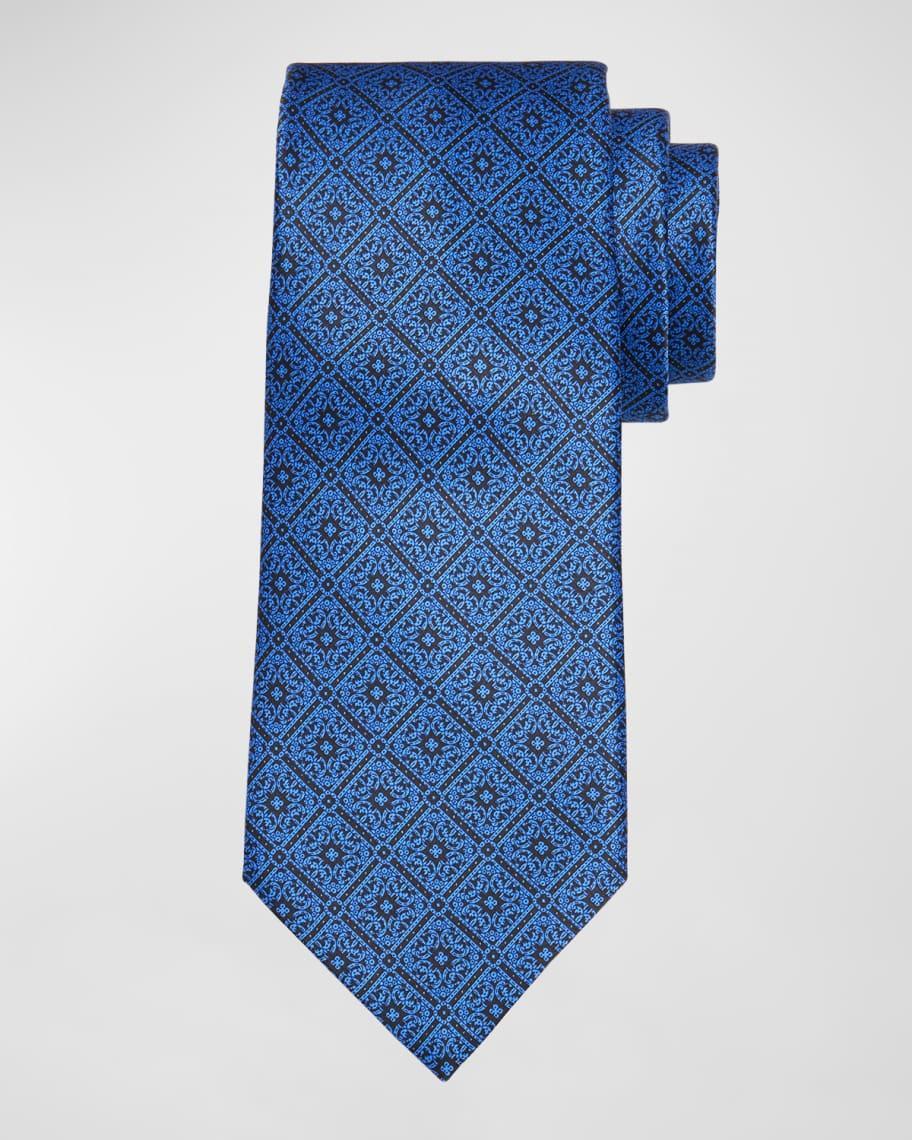 Mens Large Baroque Square Silk Tie Product Image