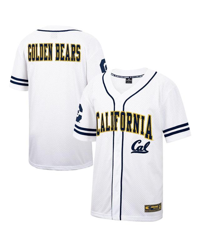 Mens Colosseum White and Navy Cal Bears Free Spirited Baseball Jersey - White, Navy Product Image